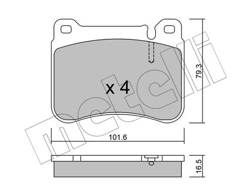 Bremsbelagsatz, Scheibenbremse Vorderachse Metelli 22-0668-0 von Metelli