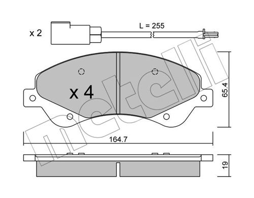 Bremsbelagsatz, Scheibenbremse Vorderachse Metelli 22-0679-0 von Metelli