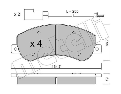 Bremsbelagsatz, Scheibenbremse Vorderachse Metelli 22-0680-0 von Metelli