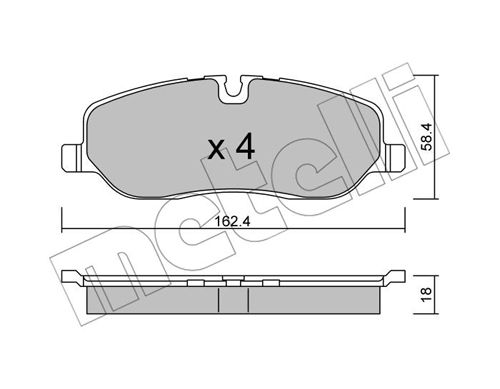 Bremsbelagsatz, Scheibenbremse Vorderachse Metelli 22-0693-0 von Metelli