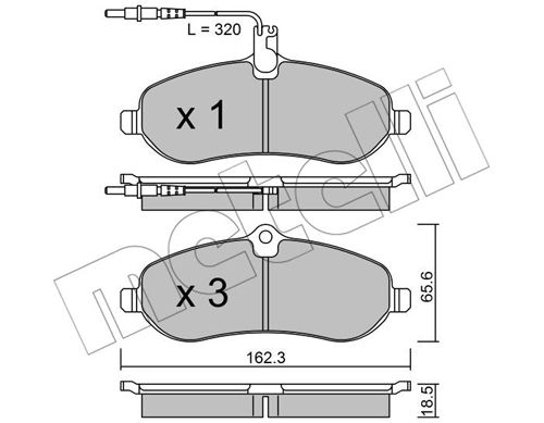 Bremsbelagsatz, Scheibenbremse Vorderachse Metelli 22-0707-0 von Metelli