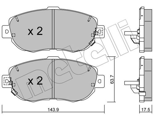 Bremsbelagsatz, Scheibenbremse Vorderachse Metelli 22-0756-0 von Metelli