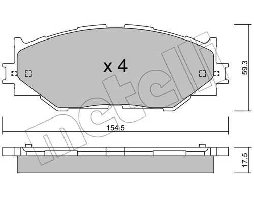 Bremsbelagsatz, Scheibenbremse Vorderachse Metelli 22-0760-0 von Metelli