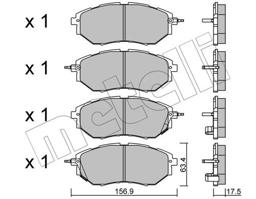 Bremsbelagsatz, Scheibenbremse Vorderachse Metelli 22-0763-0 von Metelli