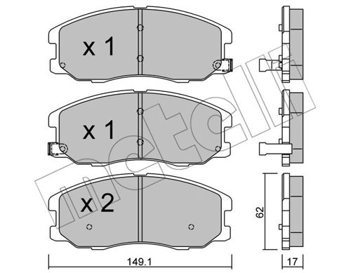 Bremsbelagsatz, Scheibenbremse Vorderachse Metelli 22-0778-0 von Metelli