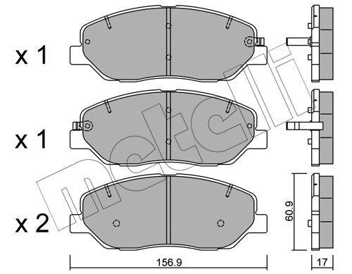 Bremsbelagsatz, Scheibenbremse Vorderachse Metelli 22-0787-0 von Metelli