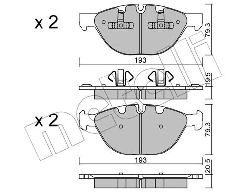 Bremsbelagsatz, Scheibenbremse Vorderachse Metelli 22-0823-0 von Metelli