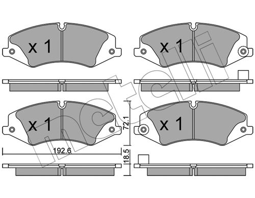 Bremsbelagsatz, Scheibenbremse Vorderachse Metelli 22-0836-6 von Metelli