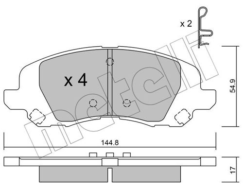 Bremsbelagsatz, Scheibenbremse Vorderachse Metelli 22-0861-0 von Metelli