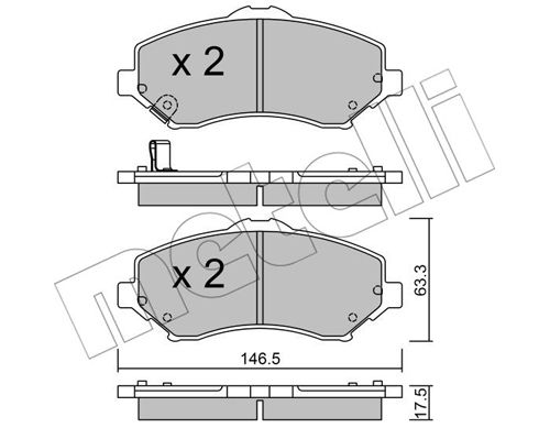 Bremsbelagsatz, Scheibenbremse Vorderachse Metelli 22-0862-0 von Metelli