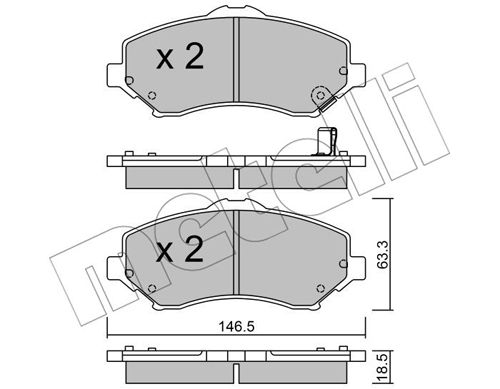 Bremsbelagsatz, Scheibenbremse Vorderachse Metelli 22-0862-1 von Metelli