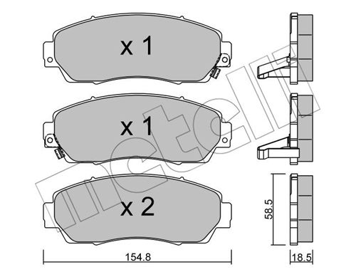 Bremsbelagsatz, Scheibenbremse Vorderachse Metelli 22-0903-0 von Metelli