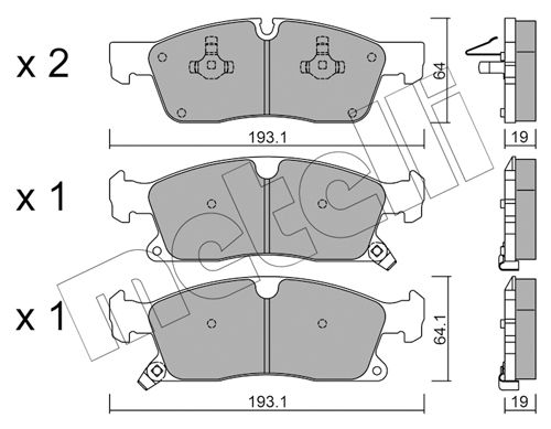 Bremsbelagsatz, Scheibenbremse Vorderachse Metelli 22-0927-0 von Metelli