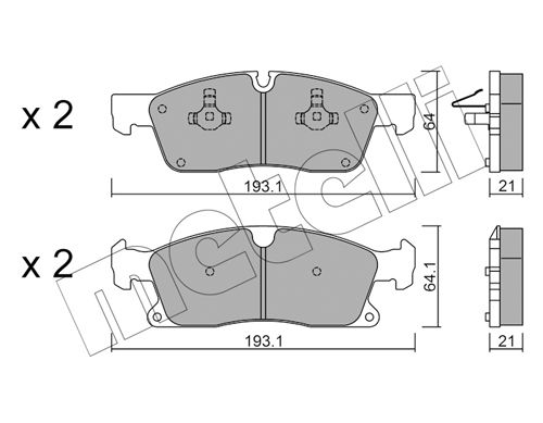 Bremsbelagsatz, Scheibenbremse Vorderachse Metelli 22-0927-4 von Metelli