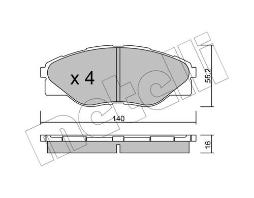 Bremsbelagsatz, Scheibenbremse Vorderachse Metelli 22-0936-0 von Metelli