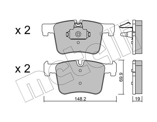 Bremsbelagsatz, Scheibenbremse Vorderachse Metelli 22-0961-0 von Metelli