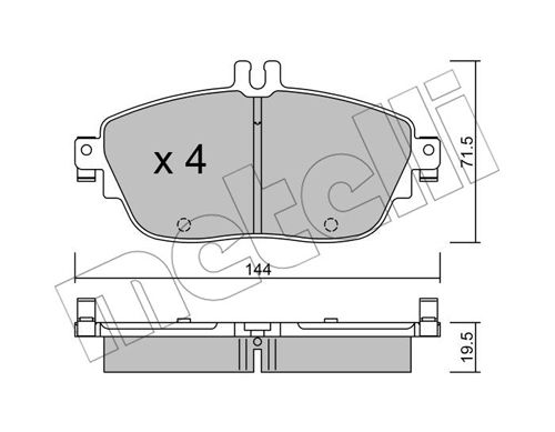 Bremsbelagsatz, Scheibenbremse Vorderachse Metelli 22-0965-0 von Metelli