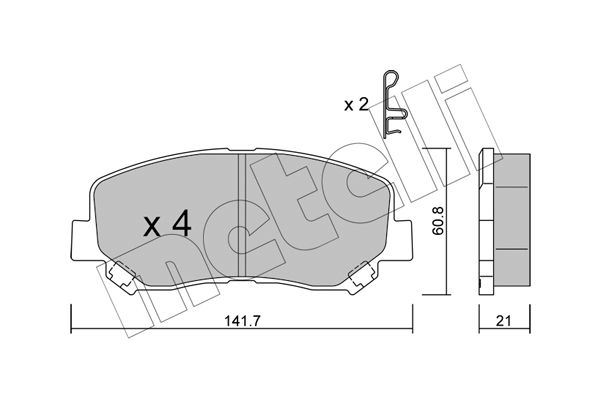 Bremsbelagsatz, Scheibenbremse Vorderachse Metelli 22-0969-1 von Metelli