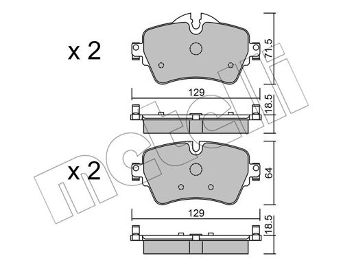 Bremsbelagsatz, Scheibenbremse Vorderachse Metelli 22-1013-0 von Metelli