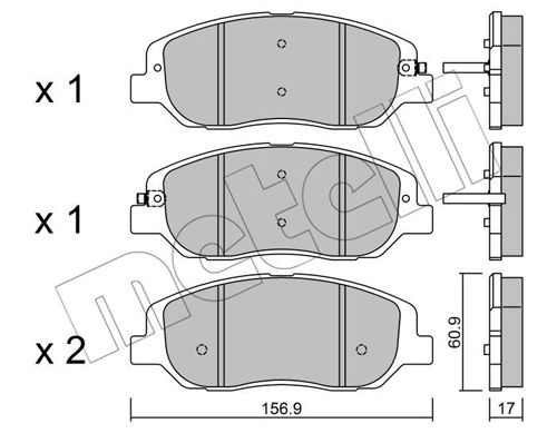 Bremsbelagsatz, Scheibenbremse Vorderachse Metelli 22-1031-0 von Metelli