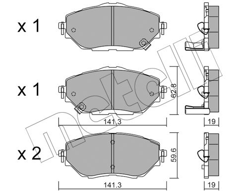 Bremsbelagsatz, Scheibenbremse Vorderachse Metelli 22-1088-0 von Metelli