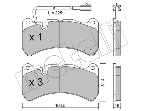 Bremsbelagsatz, Scheibenbremse Vorderachse Metelli 22-1201-0 von Metelli