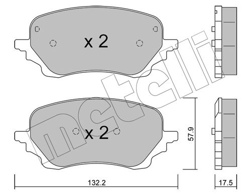 Bremsbelagsatz, Scheibenbremse Vorderachse Metelli 22-1247-0 von Metelli