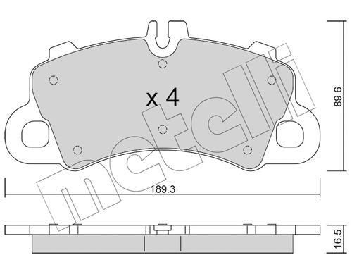 Bremsbelagsatz, Scheibenbremse Vorderachse Metelli 22-1259-0 von Metelli