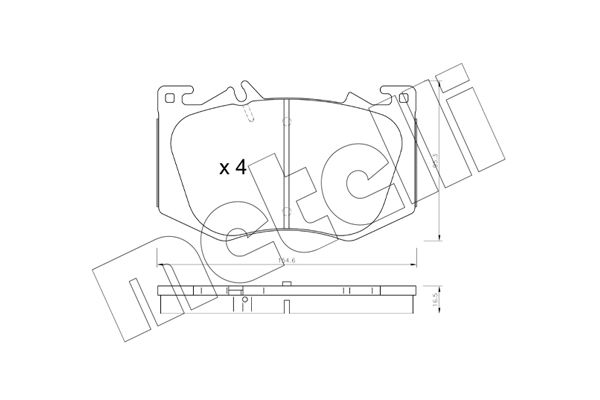 Bremsbelagsatz, Scheibenbremse Vorderachse Metelli 22-1269-0 von Metelli