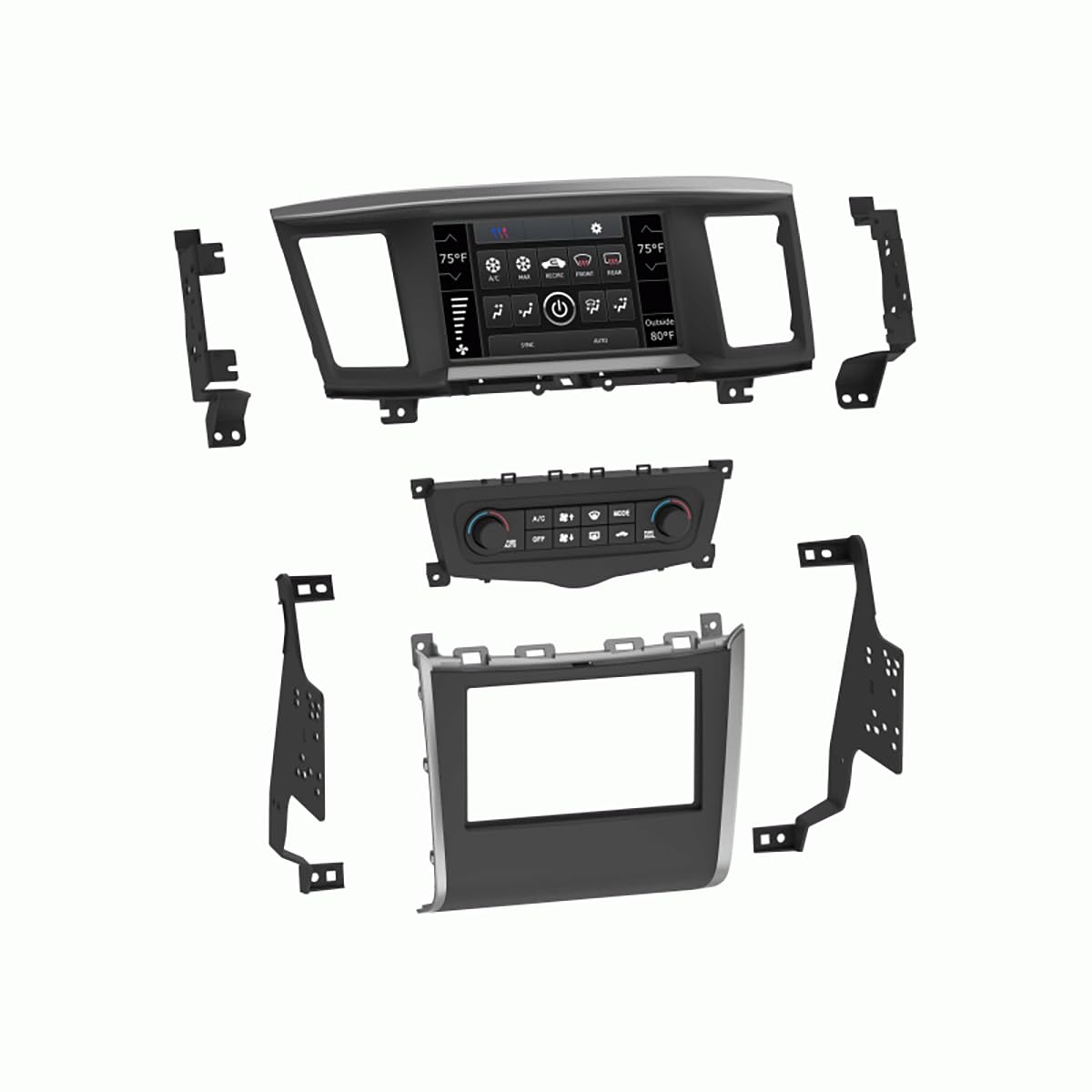 Metra 957643 Stereo-Installation DDIN Armaturenbrett-Kit für Nissan Pathfinder 2013-2020, Schwarz von Metra