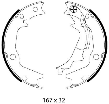 Bremsbackensatz, Feststellbremse Hinterachse beidseitig Metzger MG 226 von Metzger