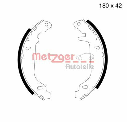 Bremsbackensatz Hinterachse Metzger MG 424 von Metzger