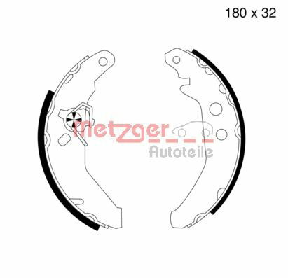 Bremsbackensatz Hinterachse Metzger MG 501 von Metzger