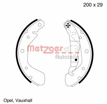 Bremsbackensatz Hinterachse Metzger MG 563 von Metzger