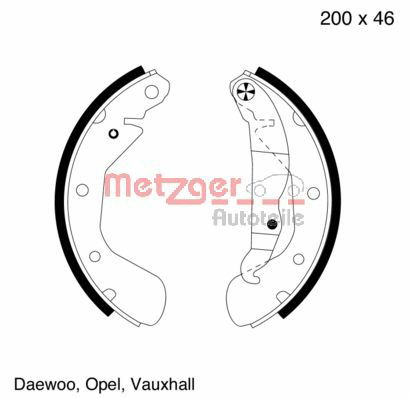 Bremsbackensatz Hinterachse Metzger MG 564 von Metzger