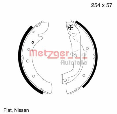 Bremsbackensatz Hinterachse Metzger MG 570 von Metzger