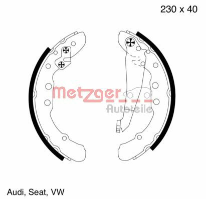 Bremsbackensatz Hinterachse Metzger MG 572 von Metzger