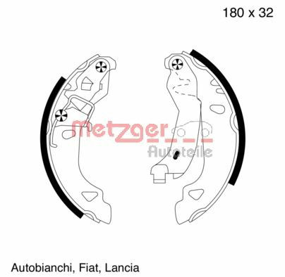 Bremsbackensatz Hinterachse Metzger MG 585 von Metzger