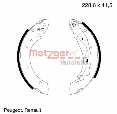 Bremsbackensatz Hinterachse Metzger MG 634 von Metzger