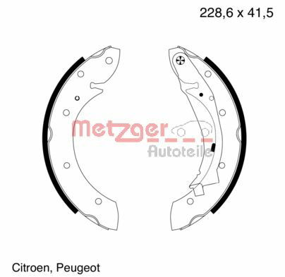 Bremsbackensatz Hinterachse Metzger MG 641 von Metzger