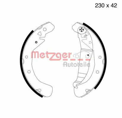 Bremsbackensatz Hinterachse Metzger MG 672 von Metzger