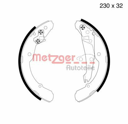 Bremsbackensatz Hinterachse Metzger MG 705 von Metzger