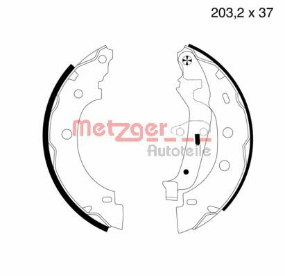 Bremsbackensatz Hinterachse Metzger MG 706 von Metzger