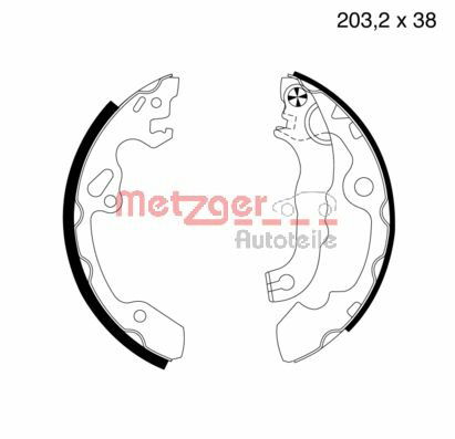 Bremsbackensatz Hinterachse Metzger MG 716 von Metzger