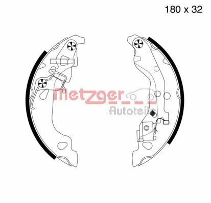 Bremsbackensatz Hinterachse Metzger MG 737 von Metzger