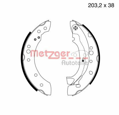 Bremsbackensatz Hinterachse Metzger MG 961 von Metzger