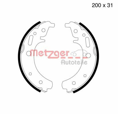 Bremsbackensatz Hinterachse Metzger MG 999 von Metzger