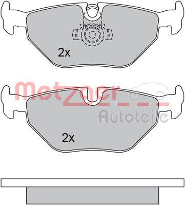 Bremsbelagsatz, Scheibenbremse Hinterachse Metzger 1170014 von Metzger