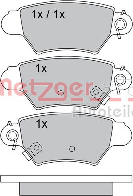 Bremsbelagsatz, Scheibenbremse Hinterachse Metzger 1170042 von Metzger