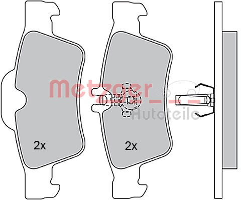 Bremsbelagsatz, Scheibenbremse Hinterachse Metzger 1170049 von Metzger